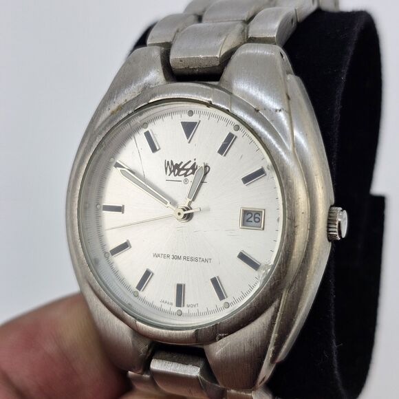 Massimo Men's Watch 37MM Gray Dial Date Gray Bracelet Band 6" New Battery - Picture 3 of 12